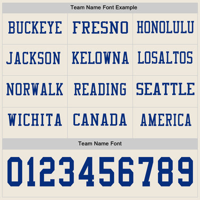 Custom Cream Royal Long Sleeve Authentic Football Jersey