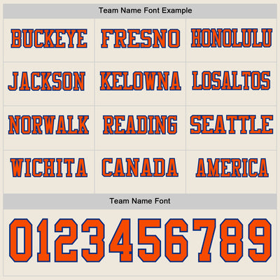 Custom Cream Orange-Royal Long Sleeve Authentic Football Jersey
