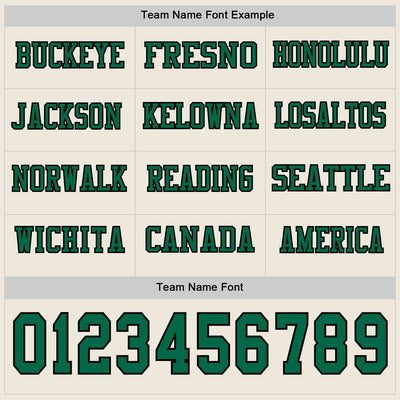 Custom Cream Kelly Green-Black Long Sleeve Authentic Football Jersey