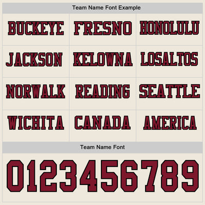 Custom Cream Crimson-Black Long Sleeve Authentic Football Jersey