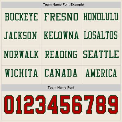 Custom Cream Red-Green Long Sleeve Authentic Football Jersey