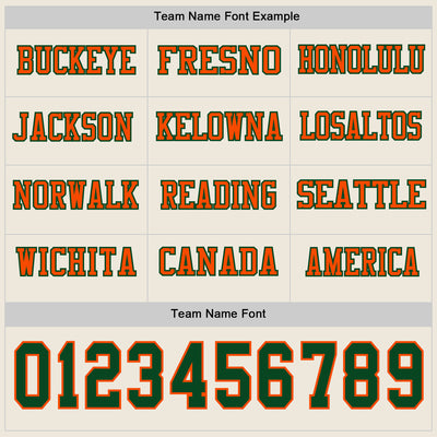 Custom Cream Green-Orange Long Sleeve Authentic Football Jersey