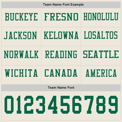 Custom Cream Kelly Green Long Sleeve Authentic Football Jersey