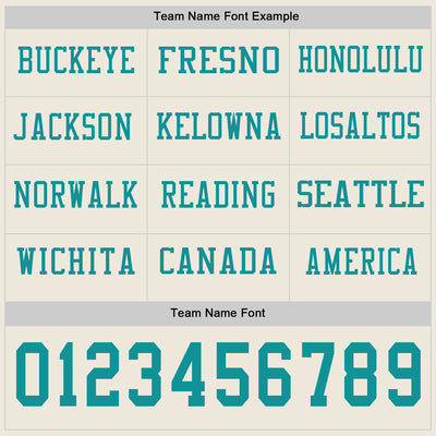 Custom Cream Teal Long Sleeve Authentic Football Jersey