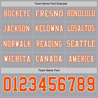 Custom Gray Orange-White Long Sleeve Authentic Football Jersey