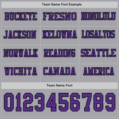 Custom Gray Purple-Black Long Sleeve Authentic Football Jersey