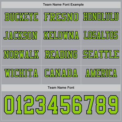 Custom Gray Neon Green-Black Long Sleeve Authentic Football Jersey