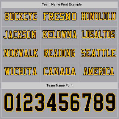 Custom Gray Black-Gold Long Sleeve Authentic Football Jersey