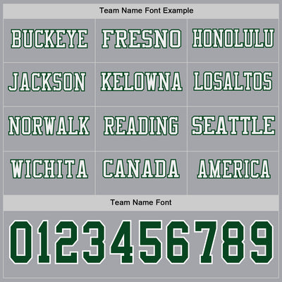 Custom Gray Green-White Long Sleeve Authentic Football Jersey