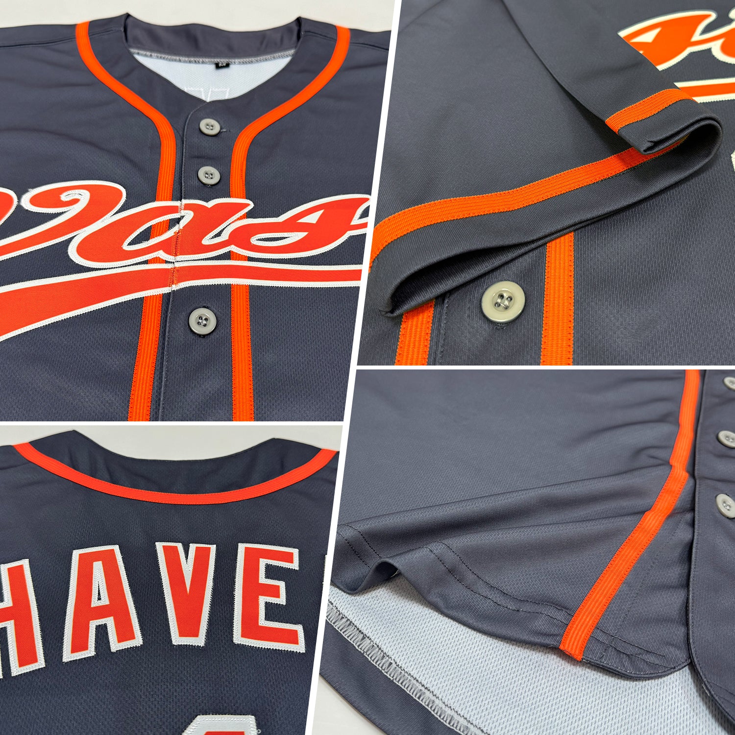 Custom Steel Gray Orange-White Authentic Baseball Jersey