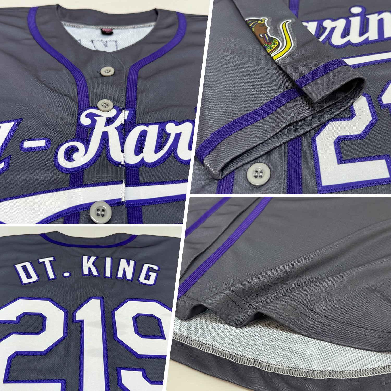 Custom Steel Gray White-Purple Authentic Baseball Jersey