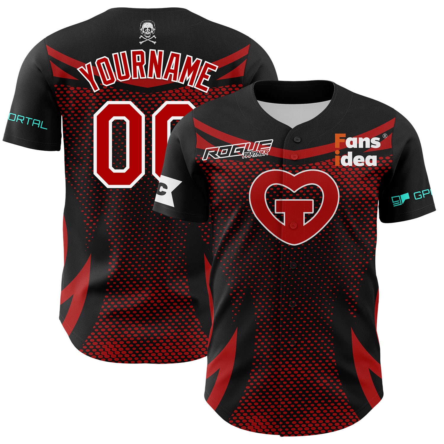 Custom Black Red-White Authentic Baseball Good Game Family Community Rocket League Jersey