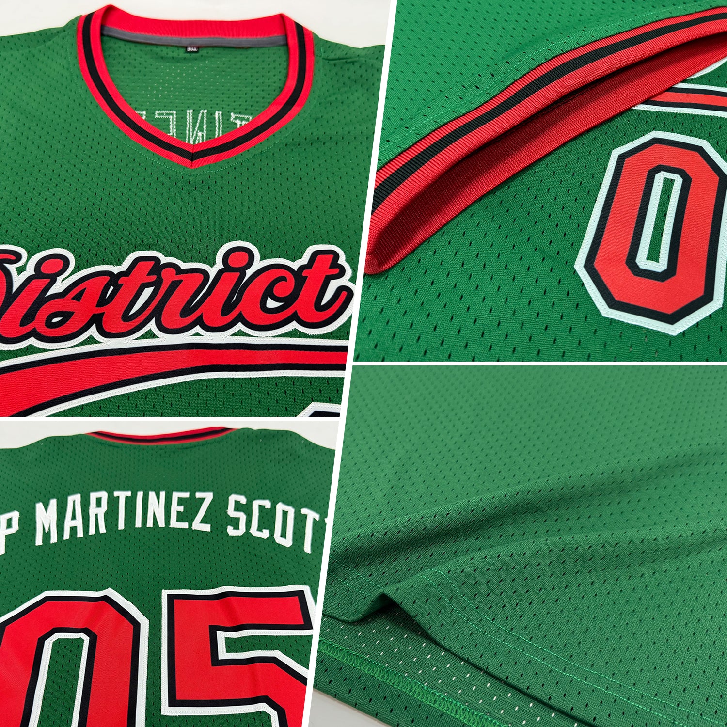 Custom Kelly Green Red-Black Authentic Throwback Baseball Jersey