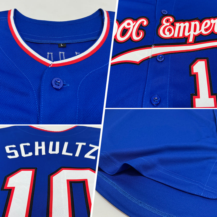 Custom Royal White-Red Authentic Baseball Jersey