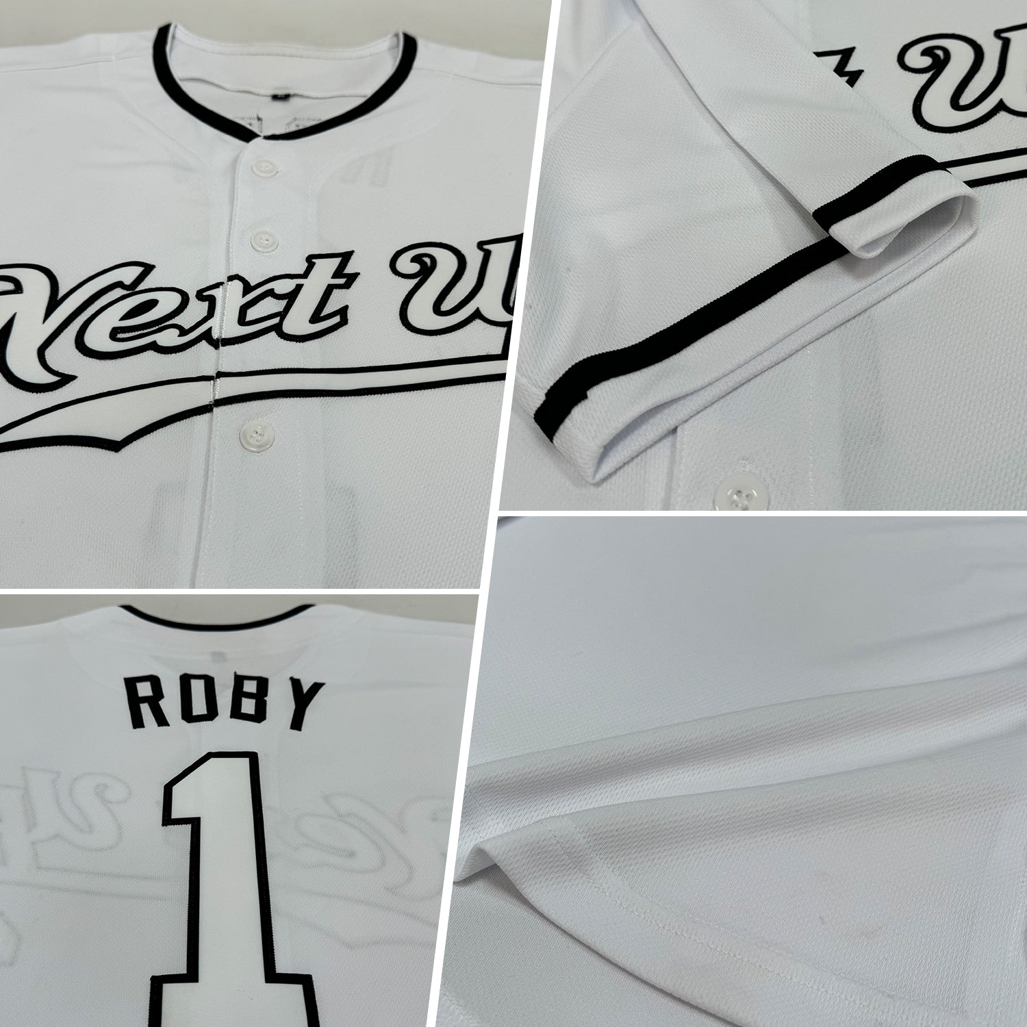 Custom White White-Black Authentic Baseball Jersey