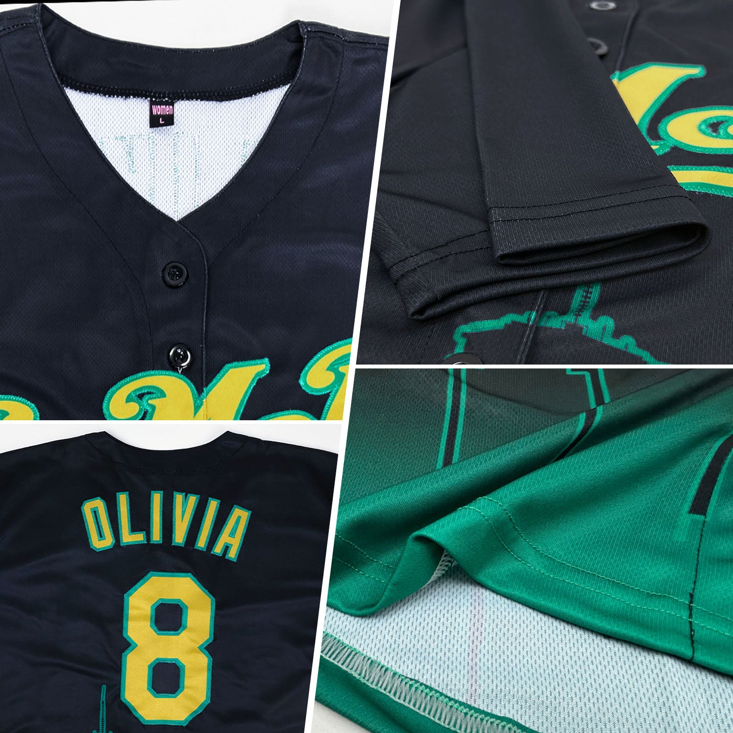 Custom Black Old Gold-Kelly Green 3D Boston City Edition Fade Fashion Authentic Baseball Jersey