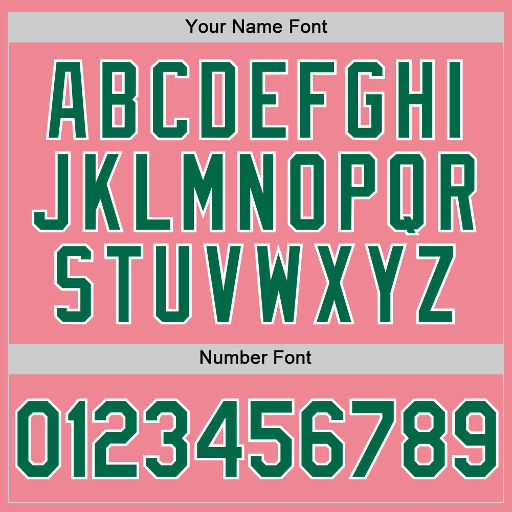 Custom Medium Pink Kelly Green-White Authentic Baseball Jersey