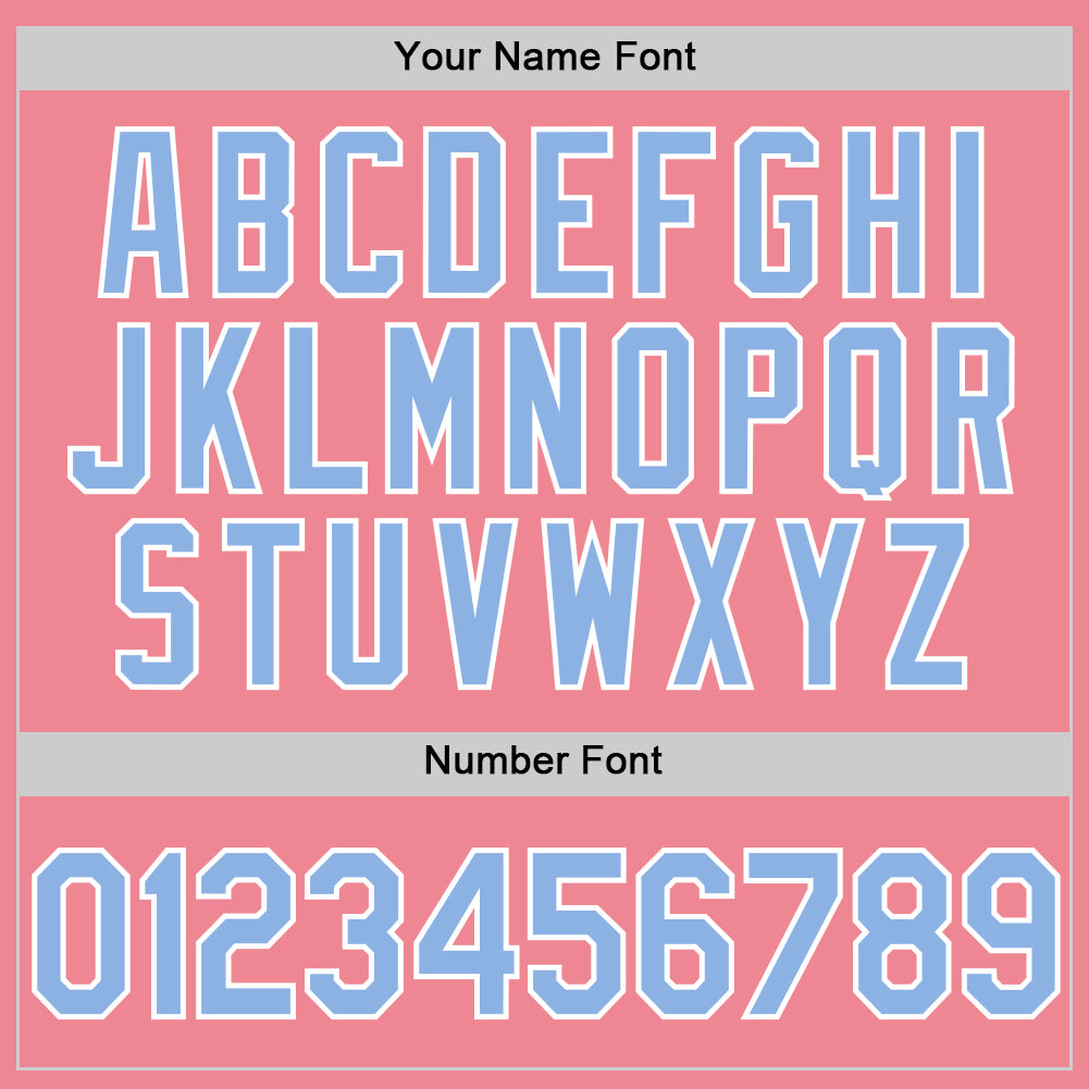 Custom Medium Pink Light Blue-White Authentic Baseball Jersey