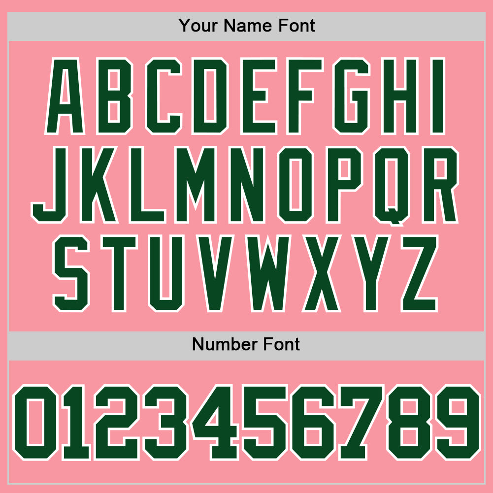 Custom Medium Pink Green-White Authentic Basketball Jersey