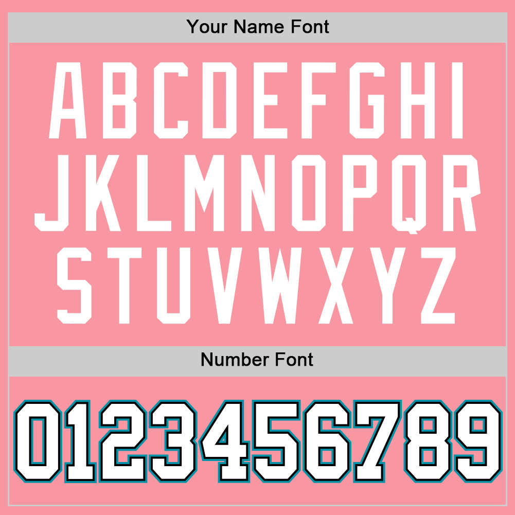 Custom Medium Pink White Black-Teal Authentic Basketball Jersey