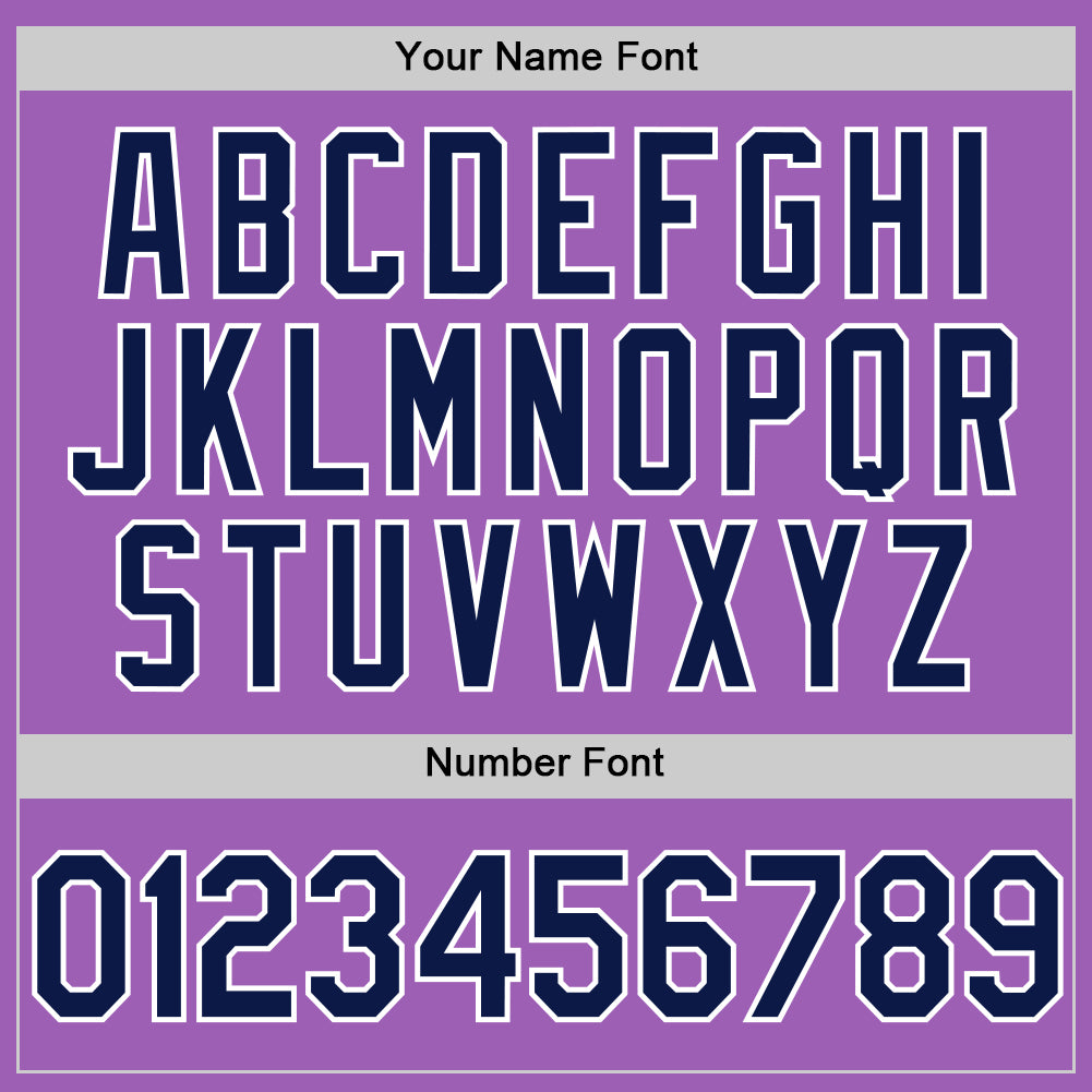 Custom Medium Purple Navy-White Authentic Baseball Jersey