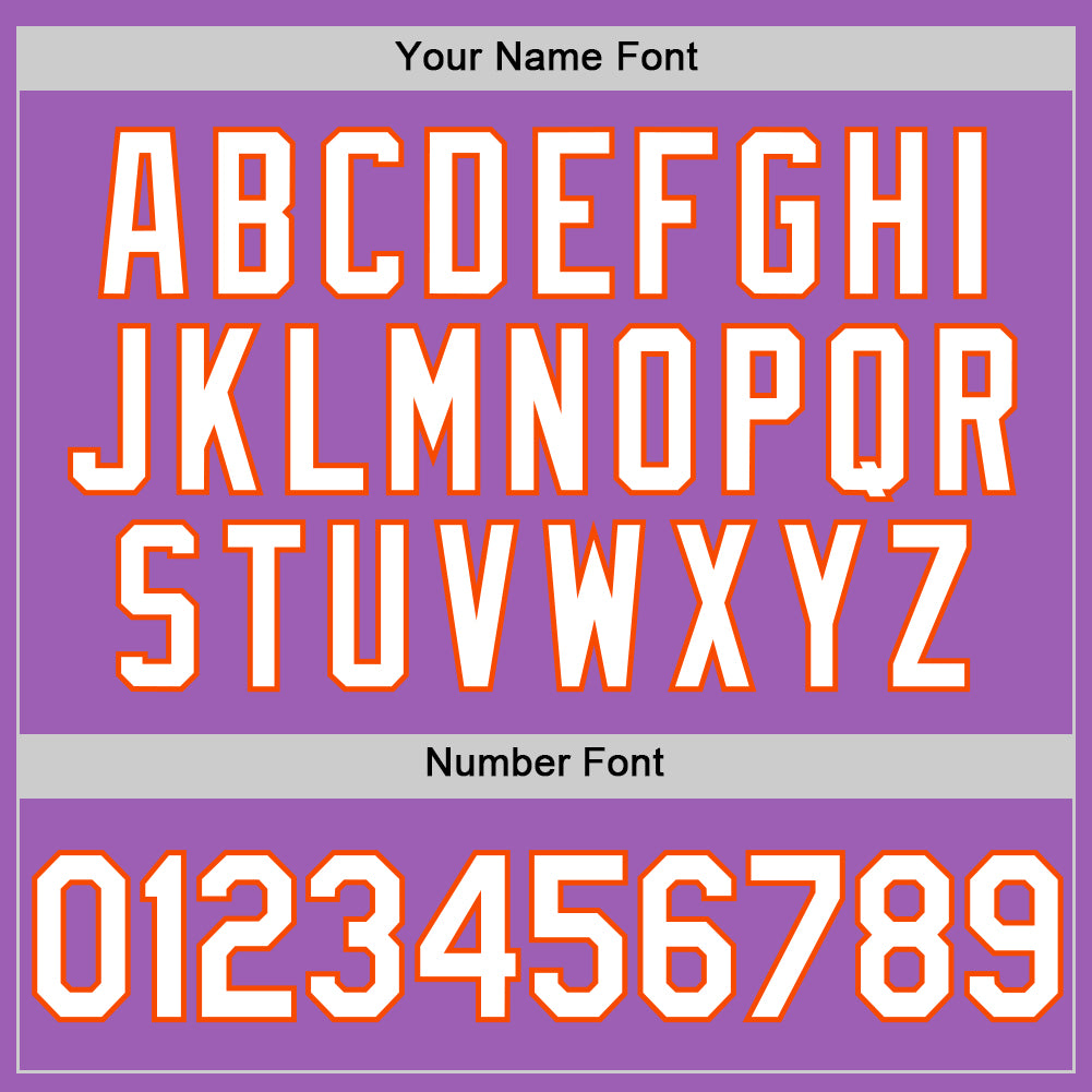 Custom Medium Purple White-Orange Authentic Baseball Jersey