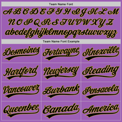 Custom Medium Purple Black-Old Gold Authentic Baseball Jersey