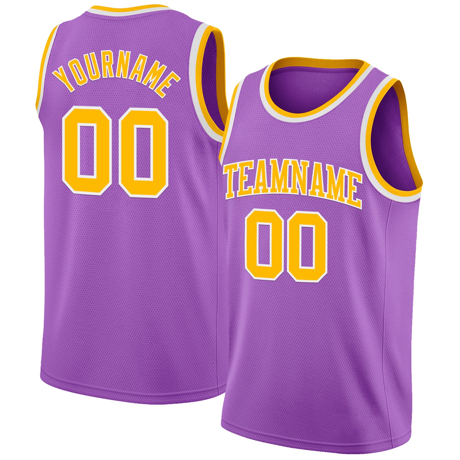 Custom Medium Purple Gold-White Authentic Basketball Jersey