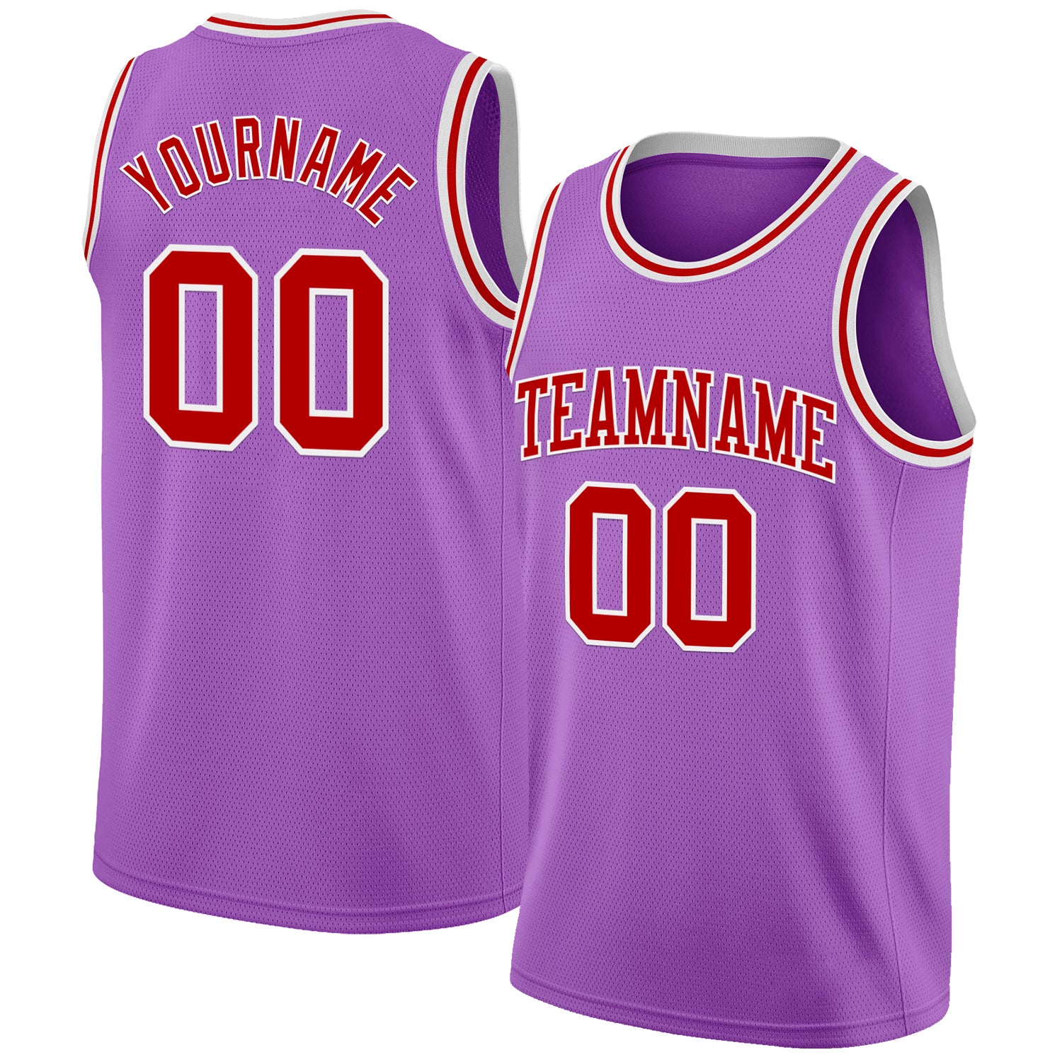 Custom Medium Purple Red-White Authentic Basketball Jersey