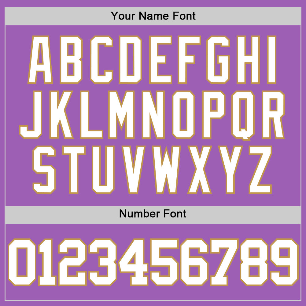 Custom Medium Purple White-Old Gold Authentic Basketball Jersey