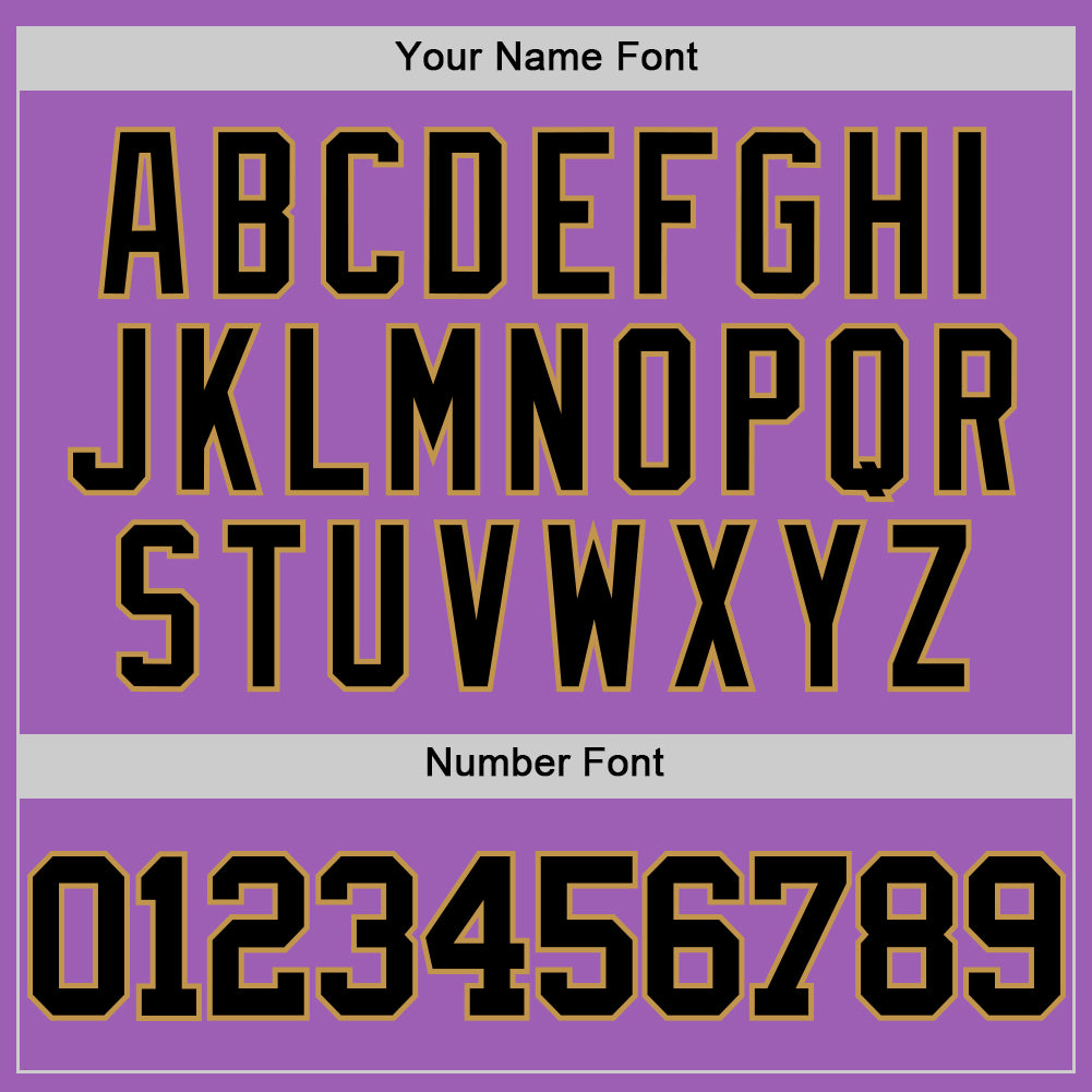 Custom Medium Purple Black-Old Gold Authentic Basketball Jersey