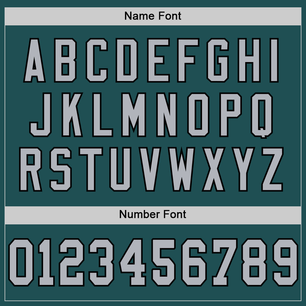 Custom Midnight Green Gray-Black Mesh Authentic Throwback Football Jersey