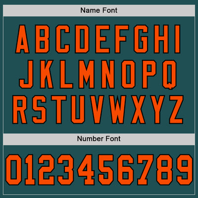 Custom Midnight Green Orange-Black Mesh Authentic Throwback Football Jersey