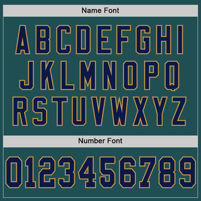 Custom Midnight Green Navy-Old Gold Mesh Authentic Throwback Football Jersey