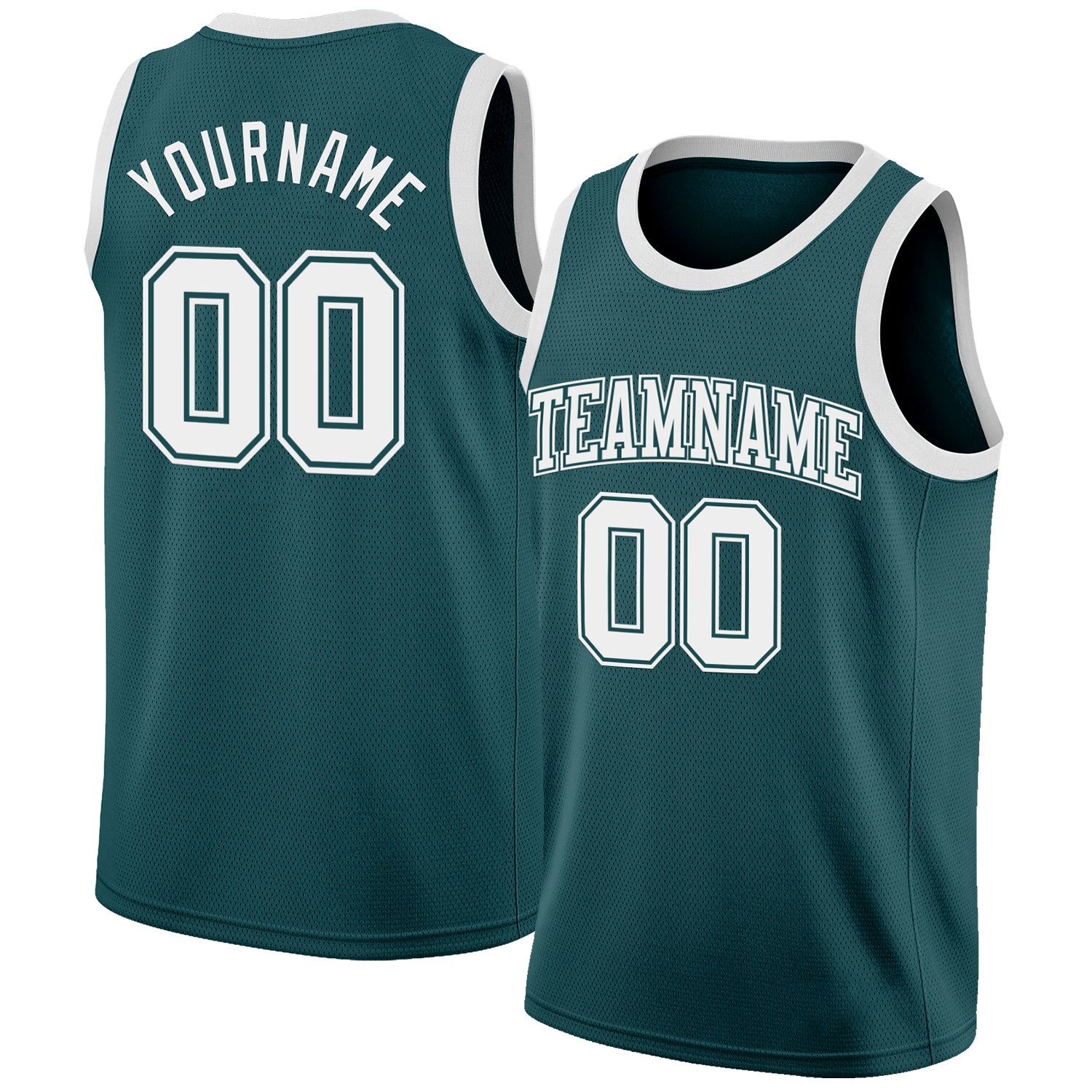 Custom Midnight Green White Authentic Basketball Jersey