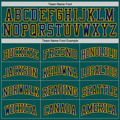 Custom Midnight Green Navy-Gold Authentic Basketball Jersey