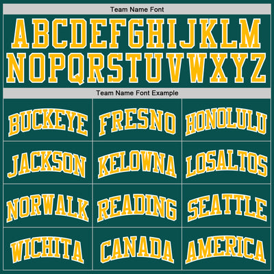 Custom Midnight Green Gold-White Authentic Basketball Jersey