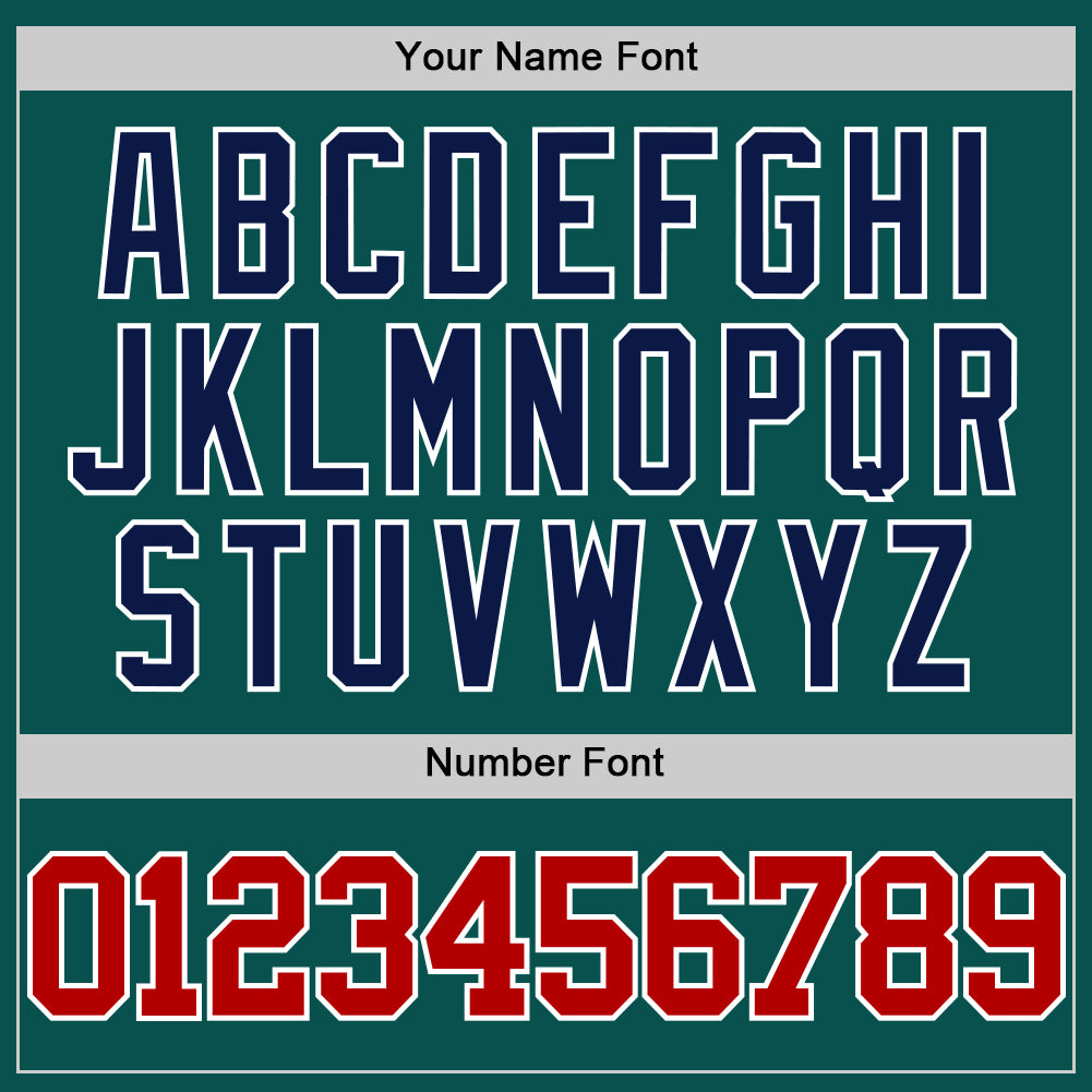 Custom Midnight Green Red White-Navy Authentic Basketball Jersey