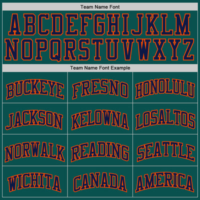 Custom Midnight Green Navy-Orange Authentic Basketball Jersey