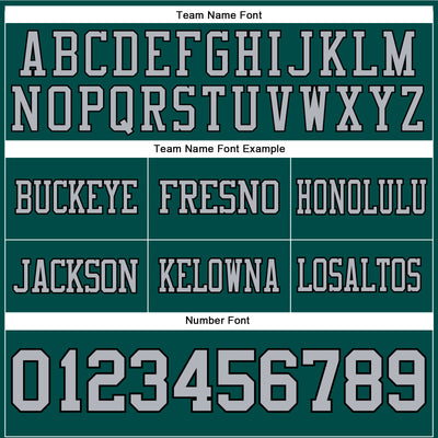 Custom Midnight Green Gray-Black Authentic Football Jersey