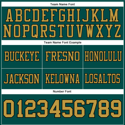 Custom Midnight Green Old Gold-Black Authentic Football Jersey