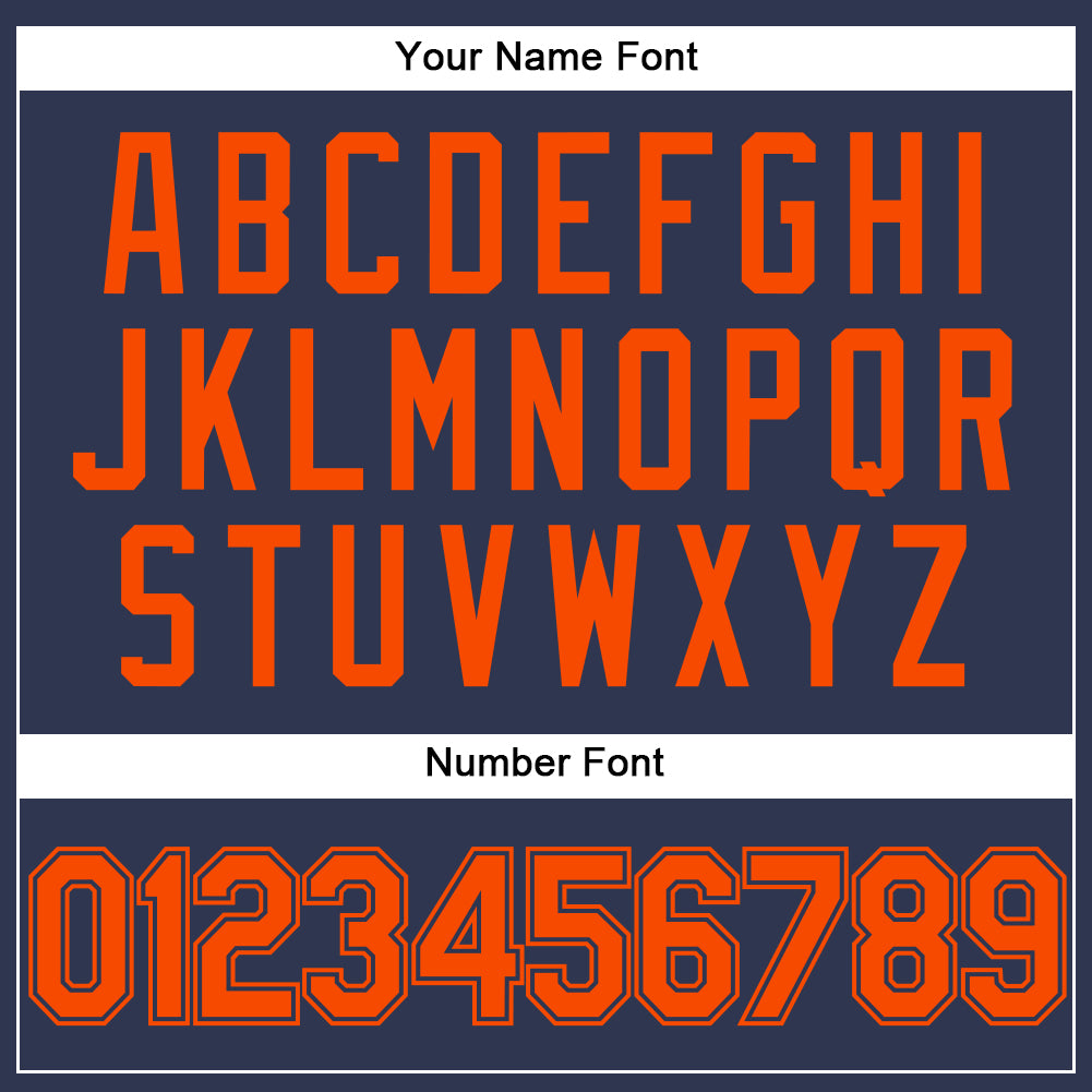 Custom Stitched Navy Orange Sports Pullover Sweatshirt Hoodie