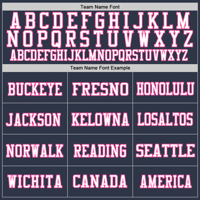 Custom Navy Pink-White Mesh Authentic Throwback Football Jersey