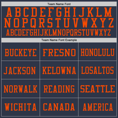 Custom Navy Gold-Orange Mesh Authentic Throwback Football Jersey