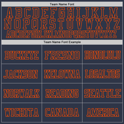 Custom Navy Orange Mesh Authentic Throwback Football Jersey