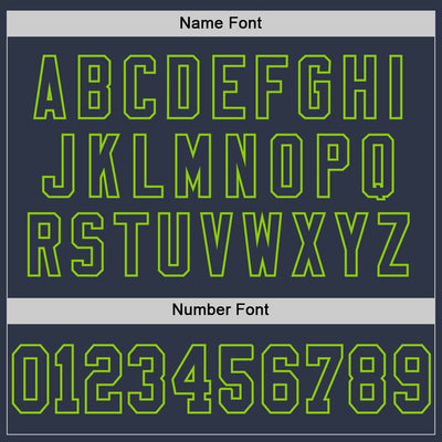 Custom Navy Neon Green Mesh Authentic Throwback Football Jersey