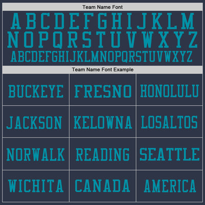 Custom Navy Teal Mesh Authentic Throwback Football Jersey