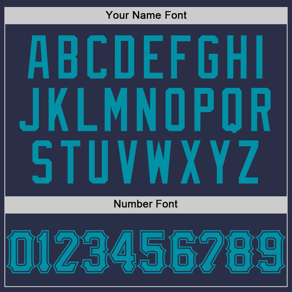 Custom Navy Teal Authentic Throwback Baseball Jersey