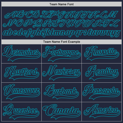 Custom Navy Teal Hockey Jersey