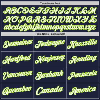 Custom Navy White-Neon Green Authentic Throwback Basketball Jersey